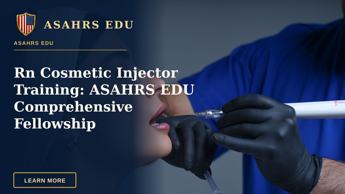 Rn Cosmetic Injector Training: ASAHRS EDU Comprehensive Fellowship — Close-up of a woman receiving a modern cosmetic treatment in a clinical setting.