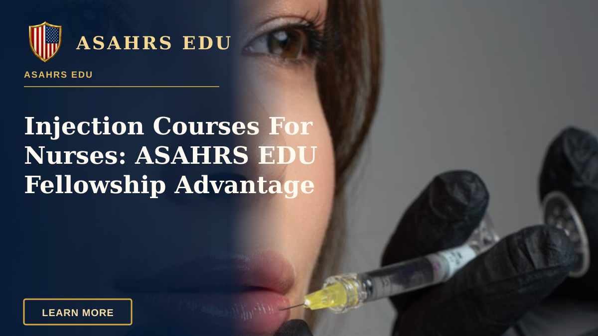 Injection Courses For Nurses: ASAHRS EDU Fellowship Advantage — Detailed image of a cosmetic lip injection being administered by a professional.