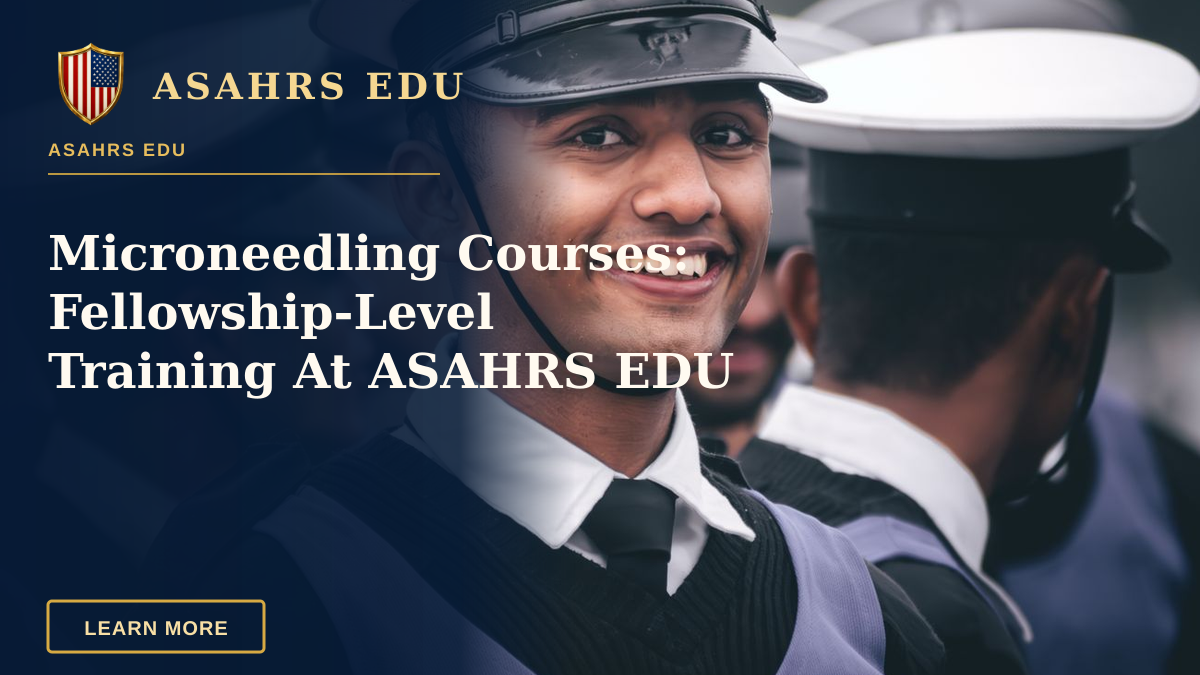 Microneedling Courses: Fellowship-Level Training At ASAHRS EDU — A young male cadet smiling alongside peers during a training event.