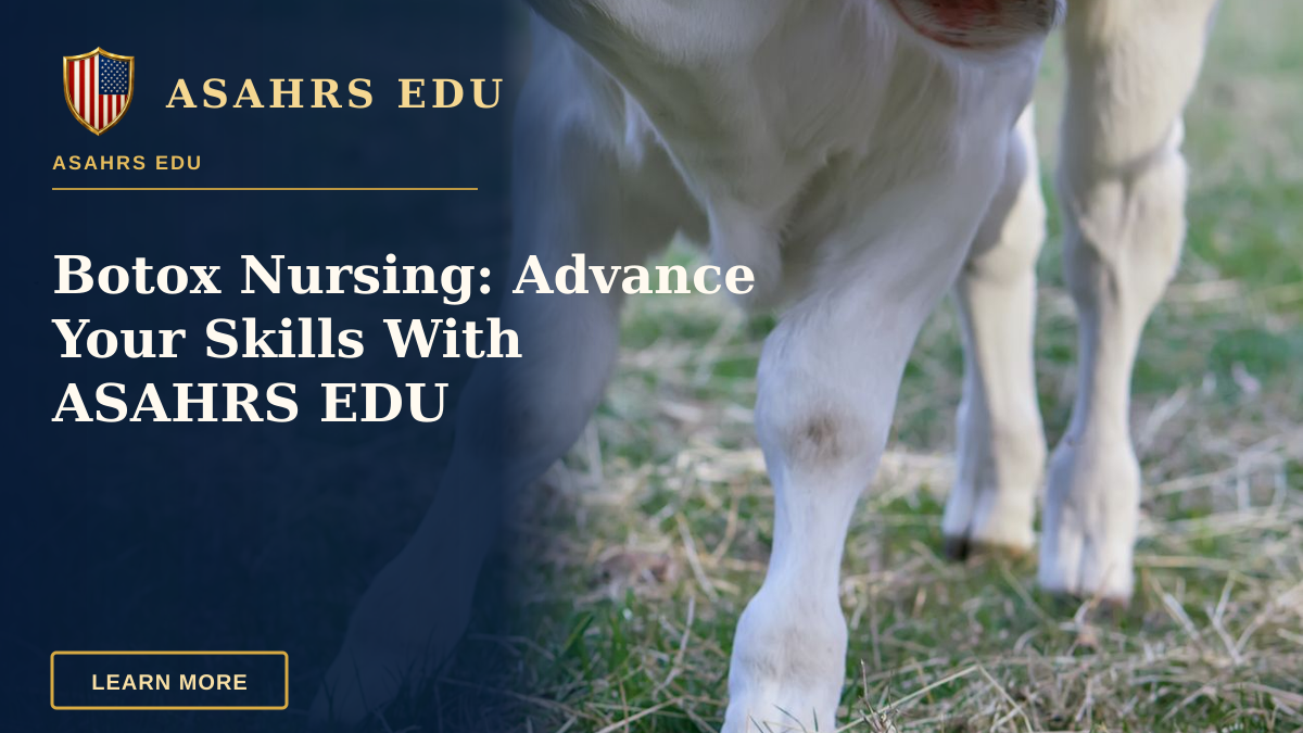 Botox Nursing: Advance Your Skills With ASAHRS EDU — Adorable white calf nursing from its mother on a sunny day in an open pasture.