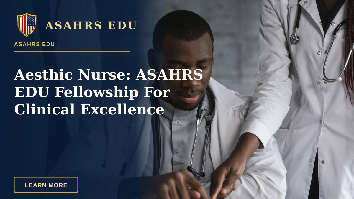Aesthic Nurse: ASAHRS EDU Fellowship For Clinical Excellence — Doctors in discussion over a medical research project in a clinical setting.