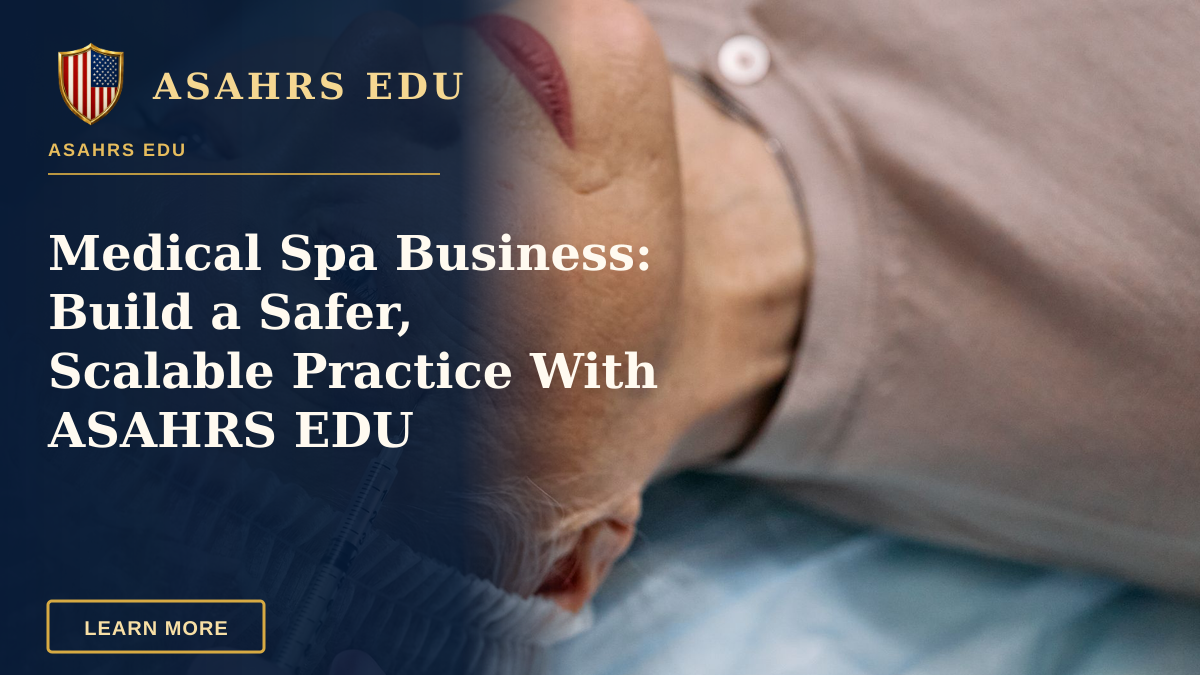 Medical Spa Business: Build a Safer, Scalable Practice With ASAHRS EDU — A senior woman undergoes a cosmetic injection procedure in a medical facility.