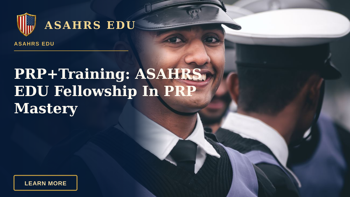PRP+Training: ASAHRS EDU Fellowship In PRP Mastery — A young male cadet smiling alongside peers during a training event.