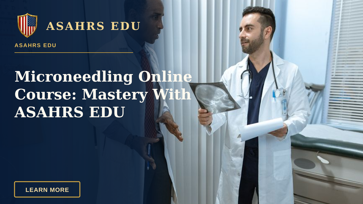 Microneedling Online Course: Mastery With ASAHRS EDU — Medical professionals discussing x-ray results with a patient in a hospital room setting.