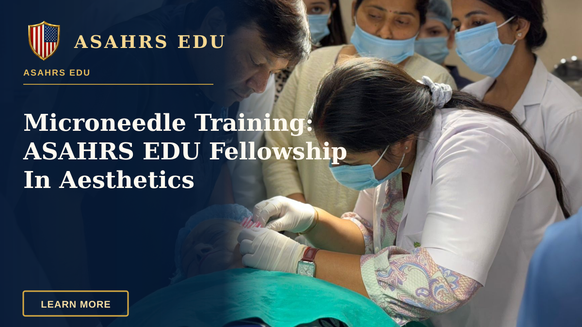 Microneedle Training: ASAHRS EDU Fellowship In Aesthetics — Healthcare professionals performing a cosmetic procedure in a New Delhi clinic.