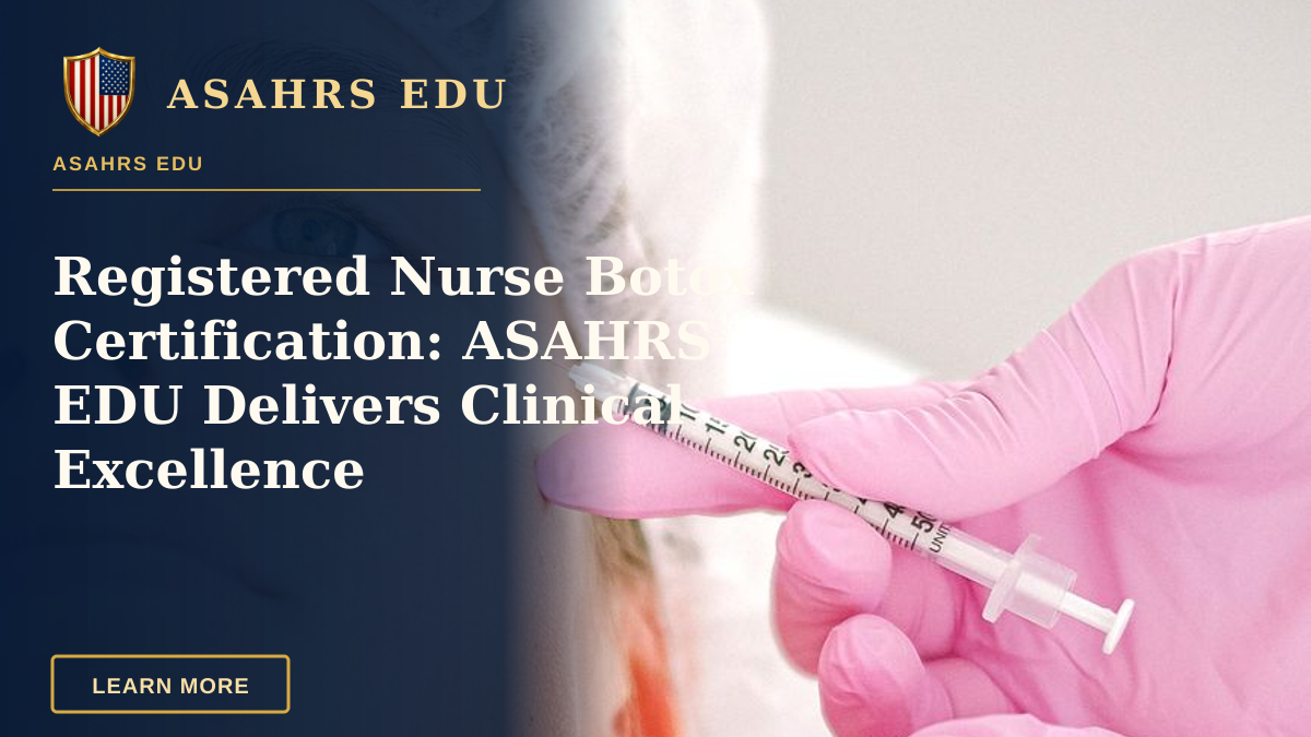 Registered Nurse Botox Certification: ASAHRS EDU Delivers Clinical Excellence — Close-up of a beautician administering facial injection treatment to a woman in a clinical setting.