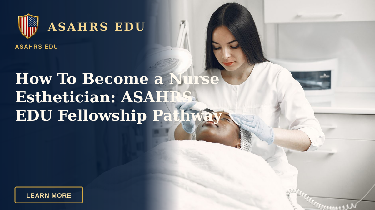 How To Become a Nurse Esthetician: ASAHRS EDU Fellowship Pathway — Aesthetician providing a rejuvenating facial treatment to a client in a modern spa clinic setup.