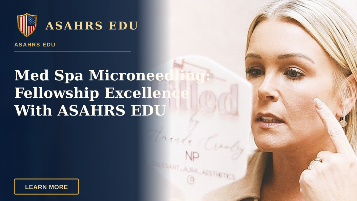 Med Spa Microneedling: Fellowship Excellence With ASAHRS EDU — Woman in Brevard, NC, checks skincare results in a modern beauty clinic with a feminine aesthetic.