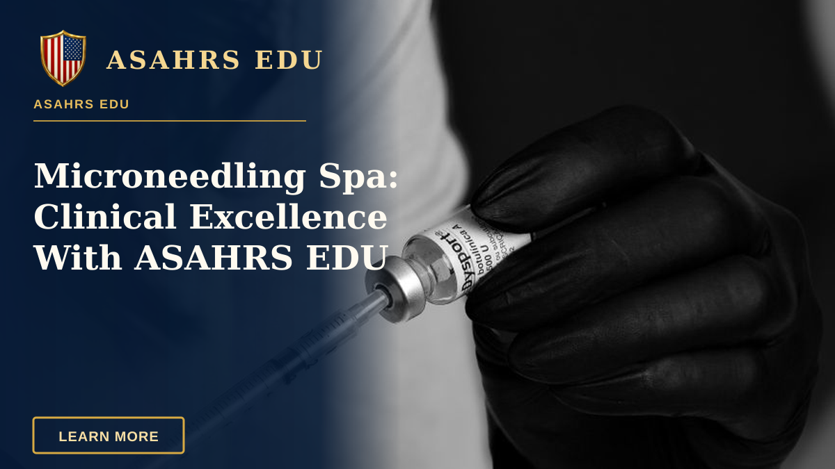 Microneedling Spa: Clinical Excellence With ASAHRS EDU — Black and white image of a professional preparing an injection with gloves in a clinical setting.