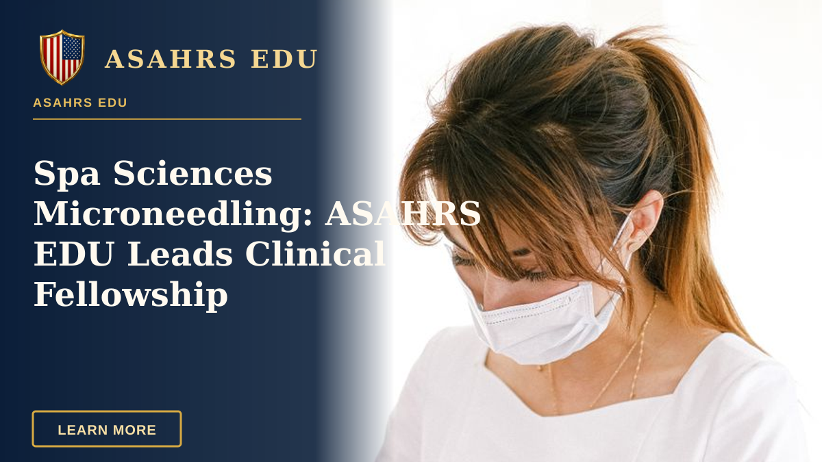Spa Sciences Microneedling: ASAHRS EDU Leads Clinical Fellowship — A beautician performs a cosmetic treatment on a woman in a clinical setting.