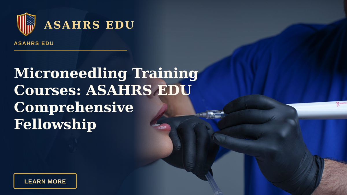 Microneedling Training Courses: ASAHRS EDU Comprehensive Fellowship — Close-up of a woman receiving a modern cosmetic treatment in a clinical setting.