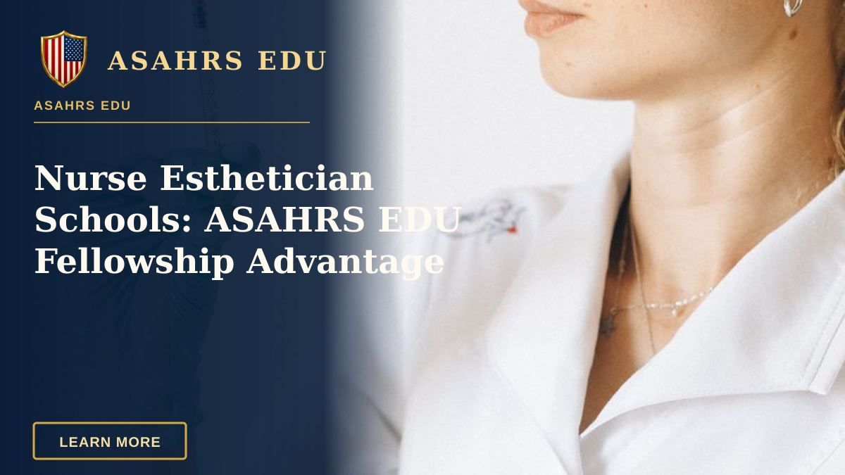 Nurse Esthetician Schools: ASAHRS EDU Fellowship Advantage — Nurse in white coat and gloves preparing a syringe for vaccination.