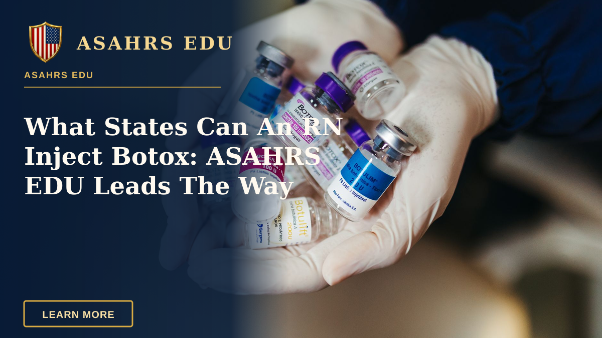 What States Can An RN Inject Botox: ASAHRS EDU Leads The Way — Close-up of gloved hands holding botulinum toxin vials in a laboratory, ideal for medical themes.