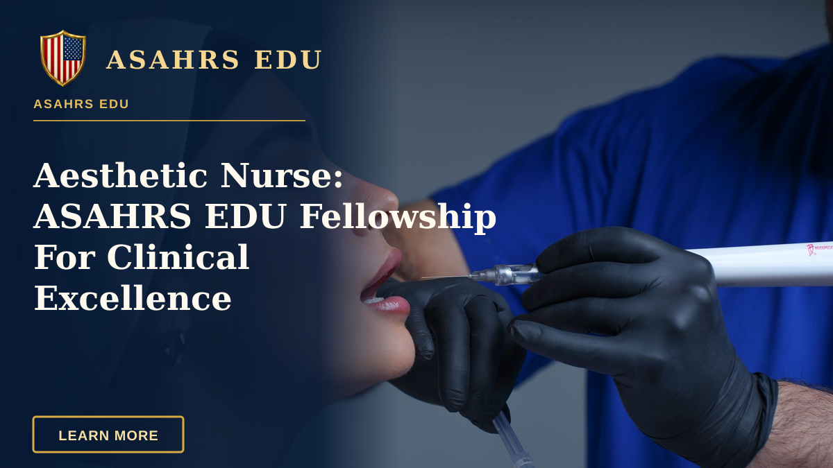Aesthetic Nurse: ASAHRS EDU Fellowship For Clinical Excellence — Close-up of a woman receiving a modern cosmetic treatment in a clinical setting.