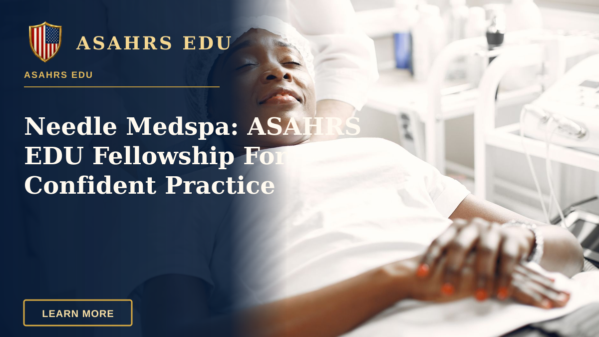 Needle Medspa: ASAHRS EDU Fellowship For Confident Practice — A woman enjoying a relaxing facial massage in a modern aesthetic clinic setting.