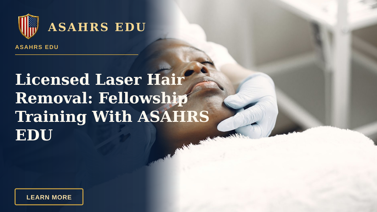 Licensed Laser Hair Removal: Fellowship Training With ASAHRS EDU — A beautician performs a delicate lip injection on a woman lying with eyes closed.
