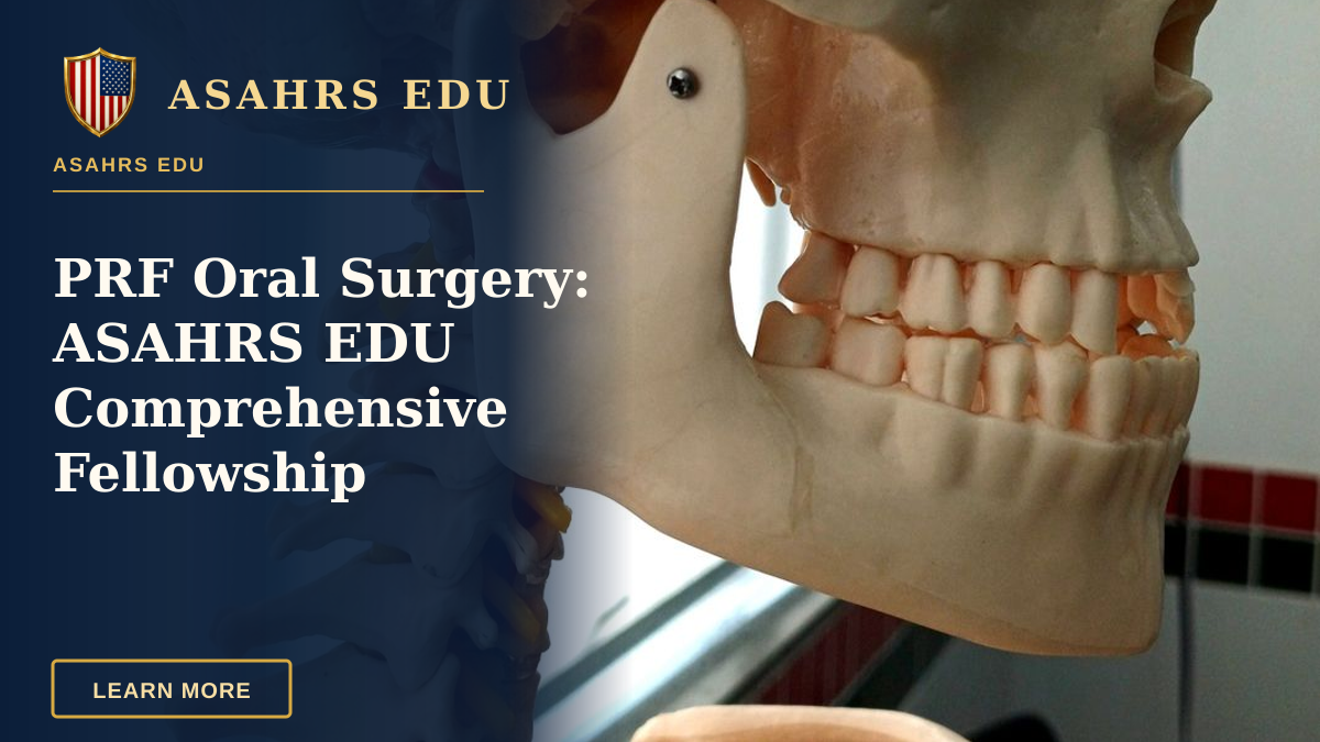 PRF Oral Surgery: ASAHRS EDU Comprehensive Fellowship — Close-up of a plastic human skull model used for educational purposes in a classroom setting.