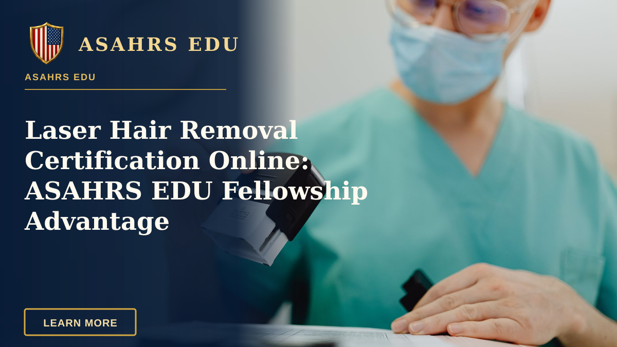 Laser Hair Removal Certification Online: ASAHRS EDU Fellowship Advantage — Healthcare worker stamping documents in a clinic setting, ensuring efficient workflow.