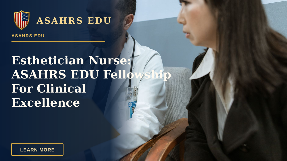 Esthetician Nurse: ASAHRS EDU Fellowship For Clinical Excellence — Doctor discusses health records with a patient in a clinical setting.