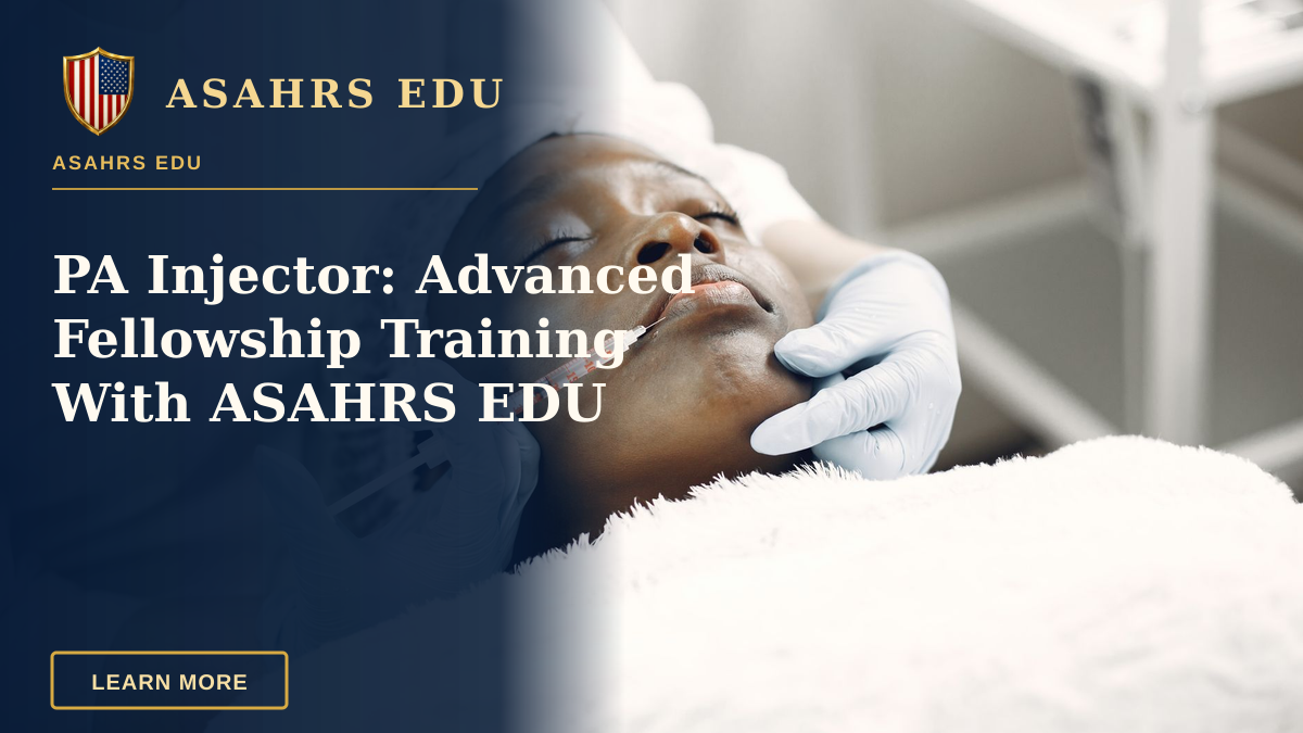 PA Injector: Advanced Fellowship Training With ASAHRS EDU — A beautician performs a delicate lip injection on a woman lying with eyes closed.