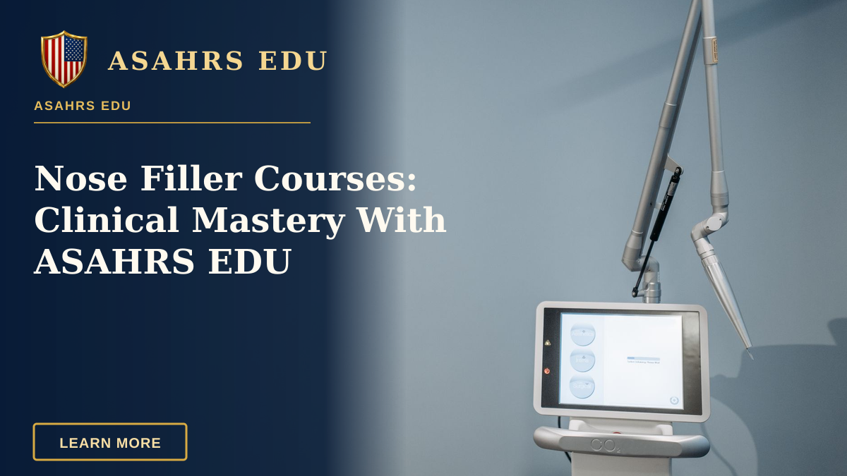 Nose Filler Courses: Clinical Mastery With ASAHRS EDU — A high-tech medical device with a tablet screen in a clinical environment.