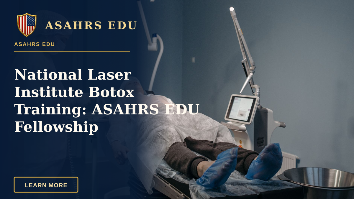 National Laser Institute Botox Training: ASAHRS EDU Fellowship — A healthcare professional performs a laser procedure on a female patient in a sterile operating room.