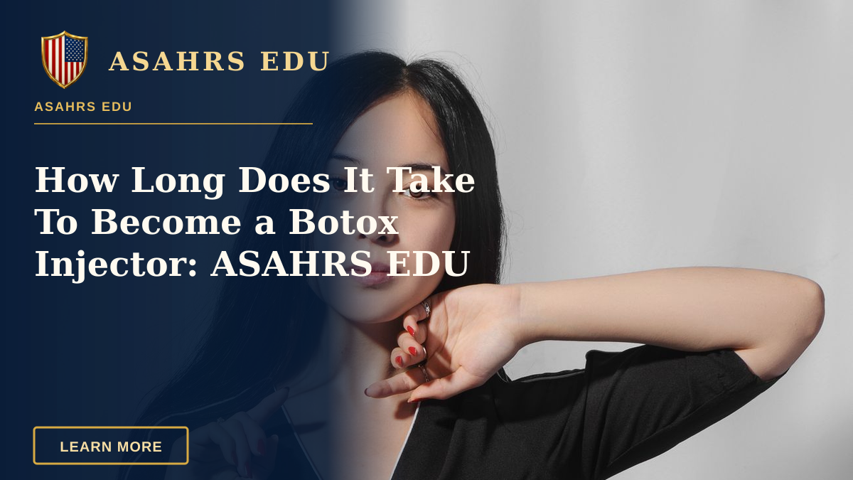 How Long Does It Take To Become a Botox Injector: ASAHRS EDU — Portrait of a young woman in stylish black attire showcasing elegance and poise.