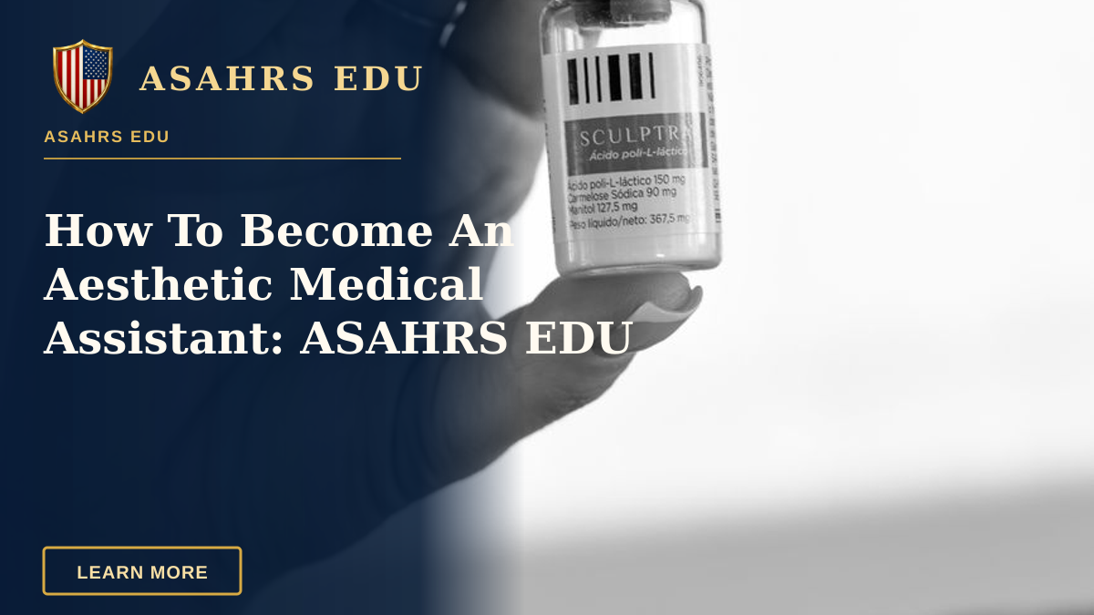 How To Become An Aesthetic Medical Assistant: ASAHRS EDU — Close-up of a hand holding a cosmetic vial, black and white photo.