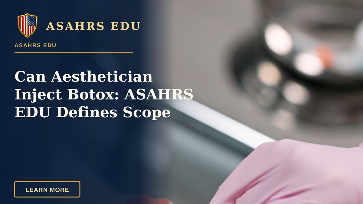 Can Aesthetician Inject Botox: ASAHRS EDU Defines Scope — Close-up of a beautician administering a Botox injection to a woman at a clinic.