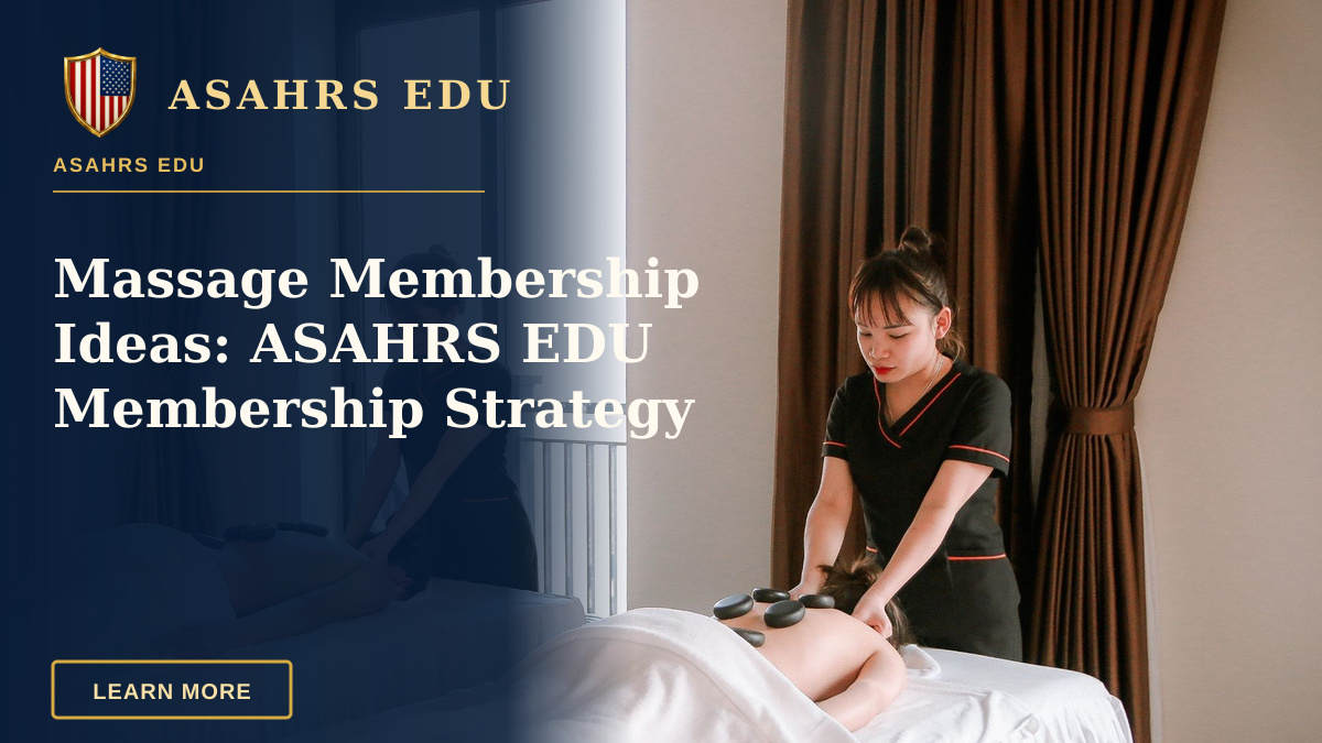 Massage Membership Ideas: ASAHRS EDU Membership Strategy — A serene scene of a woman receiving a hot stone massage in a spa, creating a calming atmosphere.