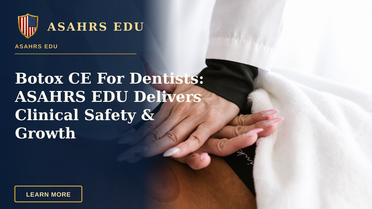 Botox CE For Dentists: ASAHRS EDU Delivers Clinical Safety & Growth — Close-up of a therapist's hands performing cupping therapy on a patient in a clinical setting.