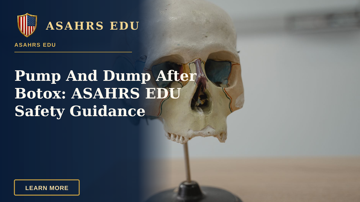 Pump And Dump After Botox: ASAHRS EDU Safety Guidance — Detailed model of human skull used in biology and anatomy education.