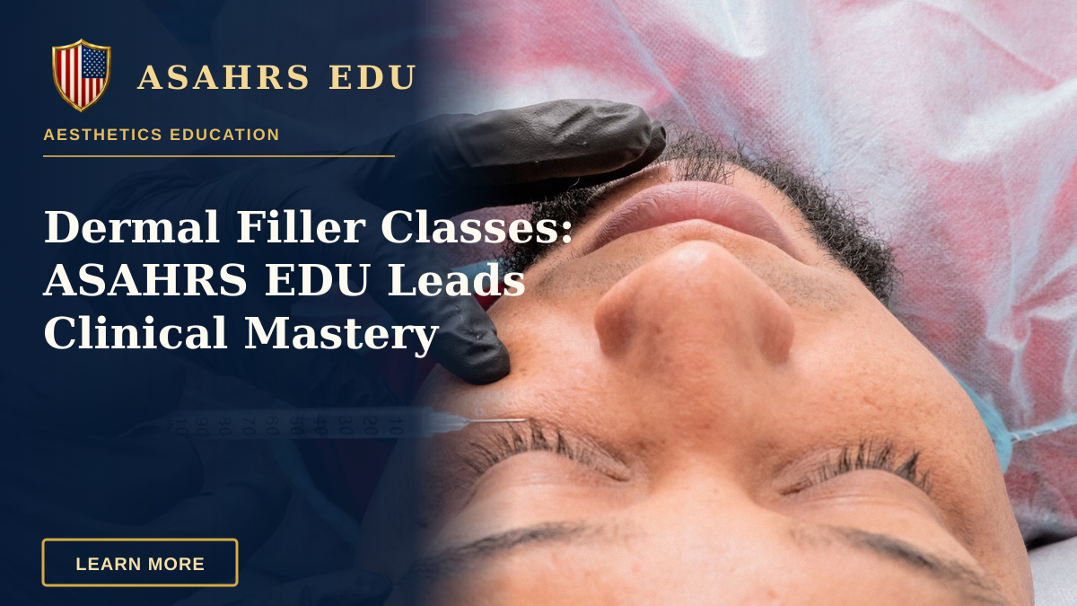 Dermal Filler Classes: ASAHRS EDU Leads Clinical Mastery — Man receiving facial treatment with syringe in medical facility.