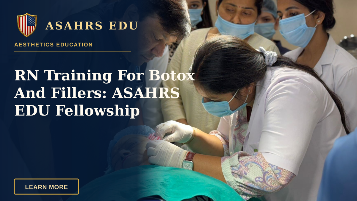 RN Training For Botox And Fillers: ASAHRS EDU Fellowship — Healthcare professionals performing a cosmetic procedure in a New Delhi clinic.