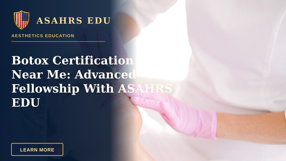 Botox Certification Near Me: Advanced Fellowship With ASAHRS EDU — Woman receives cosmetic injection in clinical setting, enhancing beauty using modern techniques.