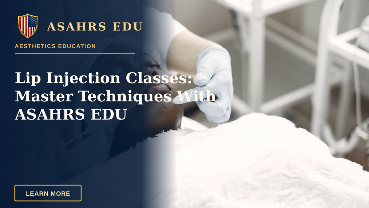 Lip Injection Classes: Master Techniques With ASAHRS EDU — A woman receiving a cosmetic injection with syringe in a medical setting.