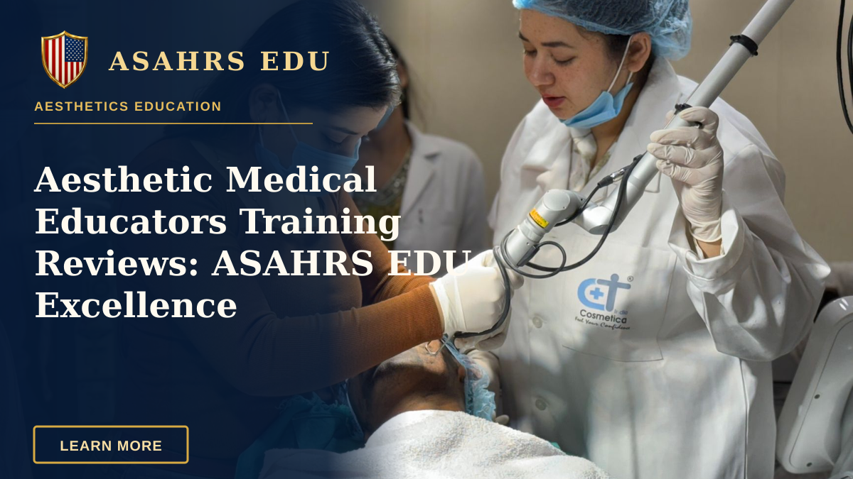 Aesthetic Medical Educators Training Reviews: ASAHRS EDU Excellence — A beautician administering cosmetic treatment to client in clinic.