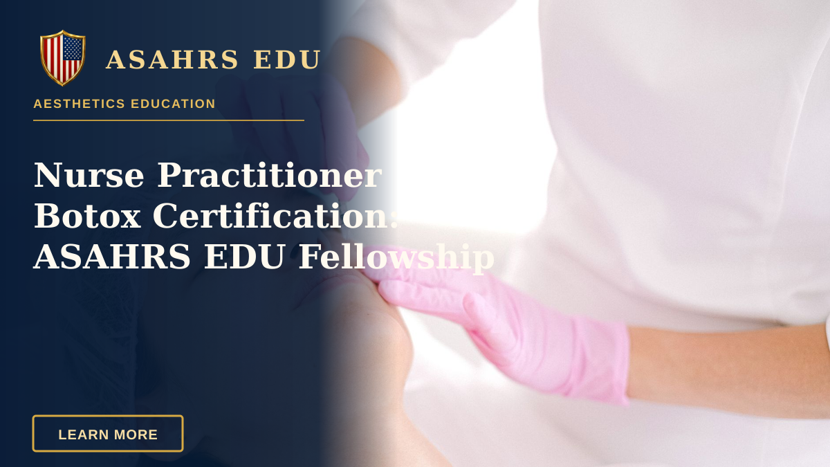 Nurse Practitioner Botox Certification: ASAHRS EDU Fellowship — Woman receives cosmetic injection in clinical setting, enhancing beauty using modern techniques.