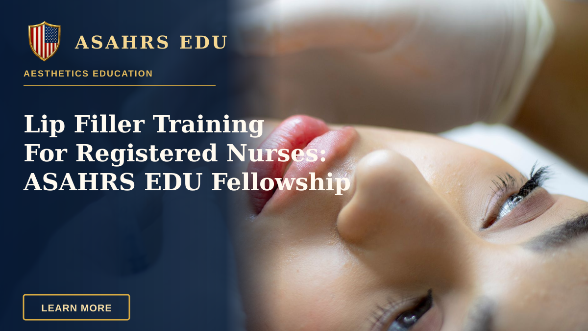 Lip Filler Training For Registered Nurses: ASAHRS EDU Fellowship — Close-up of a woman receiving a lip augmentation with a syringe by a professional.