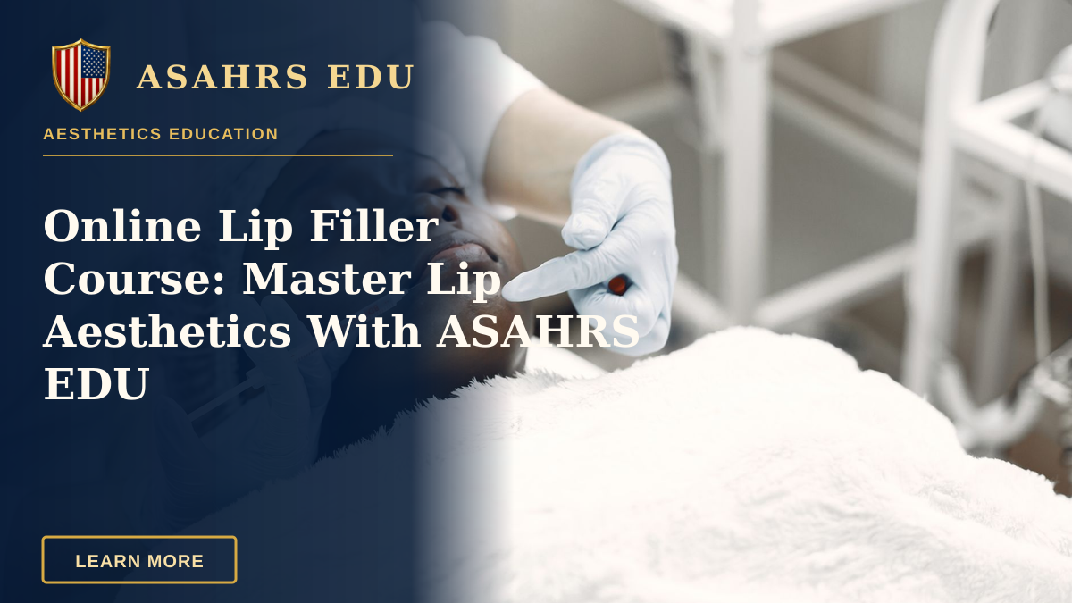 Online Lip Filler Course: Master Lip Aesthetics With ASAHRS EDU — A woman receiving a cosmetic injection with syringe in a medical setting.