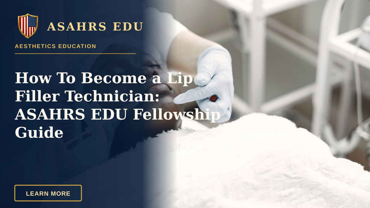 How To Become a Lip Filler Technician: ASAHRS EDU Fellowship Guide — A woman receiving a cosmetic injection with syringe in a medical setting.
