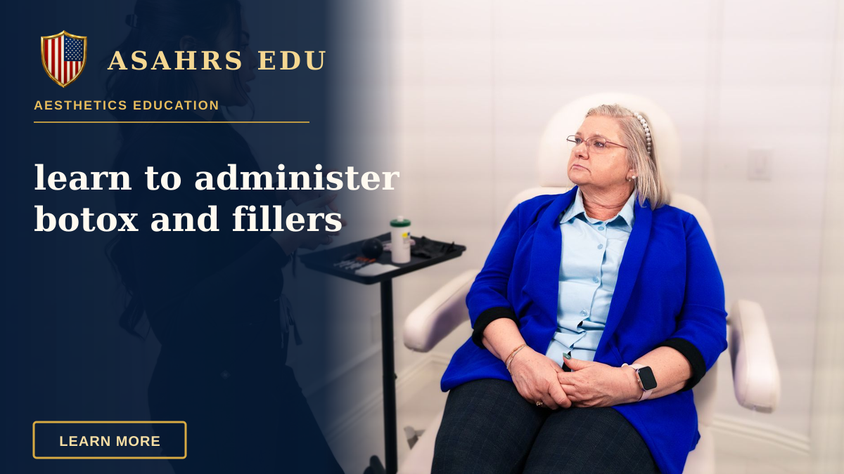 learn to administer botox and fillers — Female professional consulting with senior client in a Santa Ana med spa.
