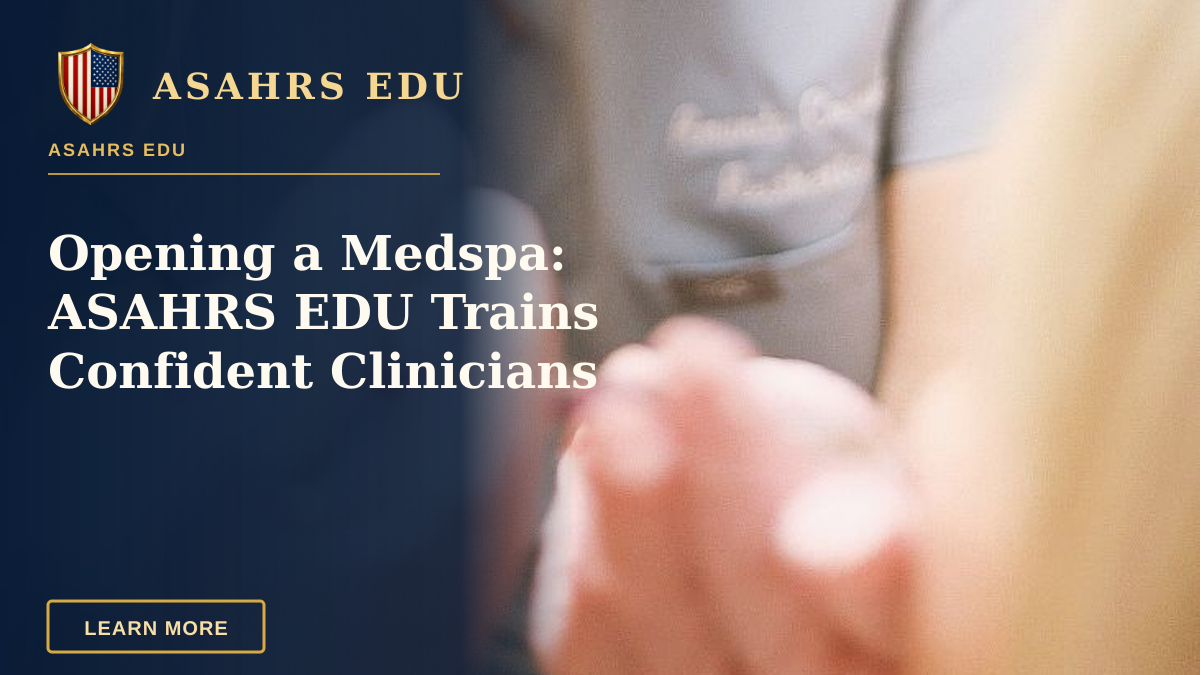 Opening a Medspa: ASAHRS EDU Trains Confident Clinicians — Aesthetic nurse administering a cosmetic injection in a modern beauty clinic.