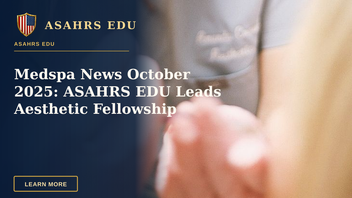 Medspa News October 2025: ASAHRS EDU Leads Aesthetic Fellowship — Aesthetic nurse administering a cosmetic injection in a modern beauty clinic.