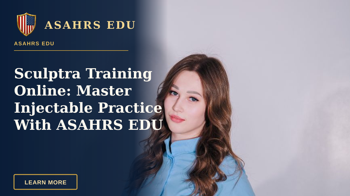 Sculptra Training Online: Master Injectable Practice With ASAHRS EDU — Portrait of a young female medical professional standing confidently in uniform indoors.