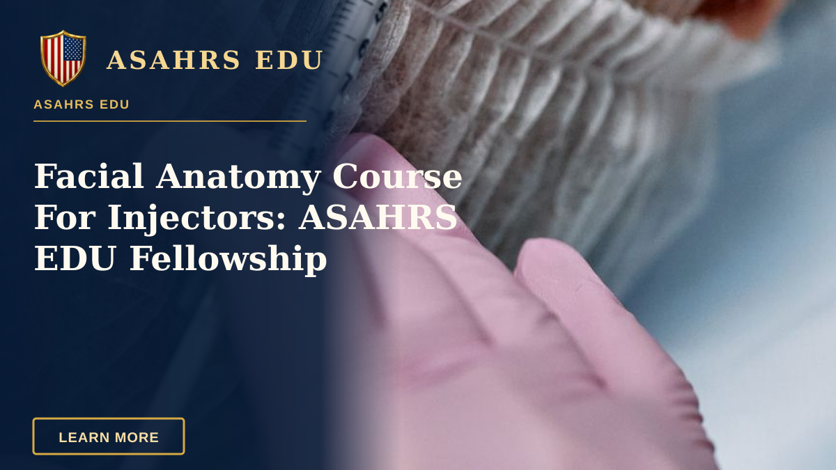 Facial Anatomy Course For Injectors: ASAHRS EDU Fellowship — Close-up view of a senior woman receiving an anti-aging facial injection in a clinic.