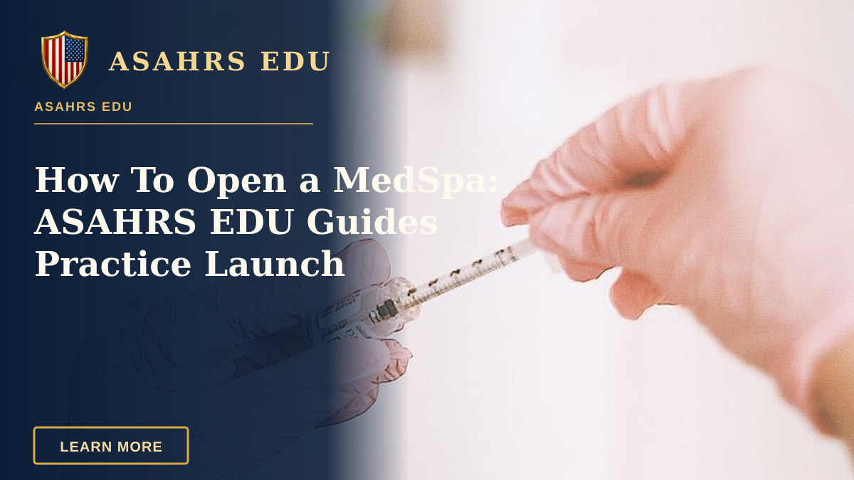 How To Open a MedSpa: ASAHRS EDU Guides Practice Launch — A professional prepares a cosmetic injection in a modern spa, focusing on skincare and wellness.