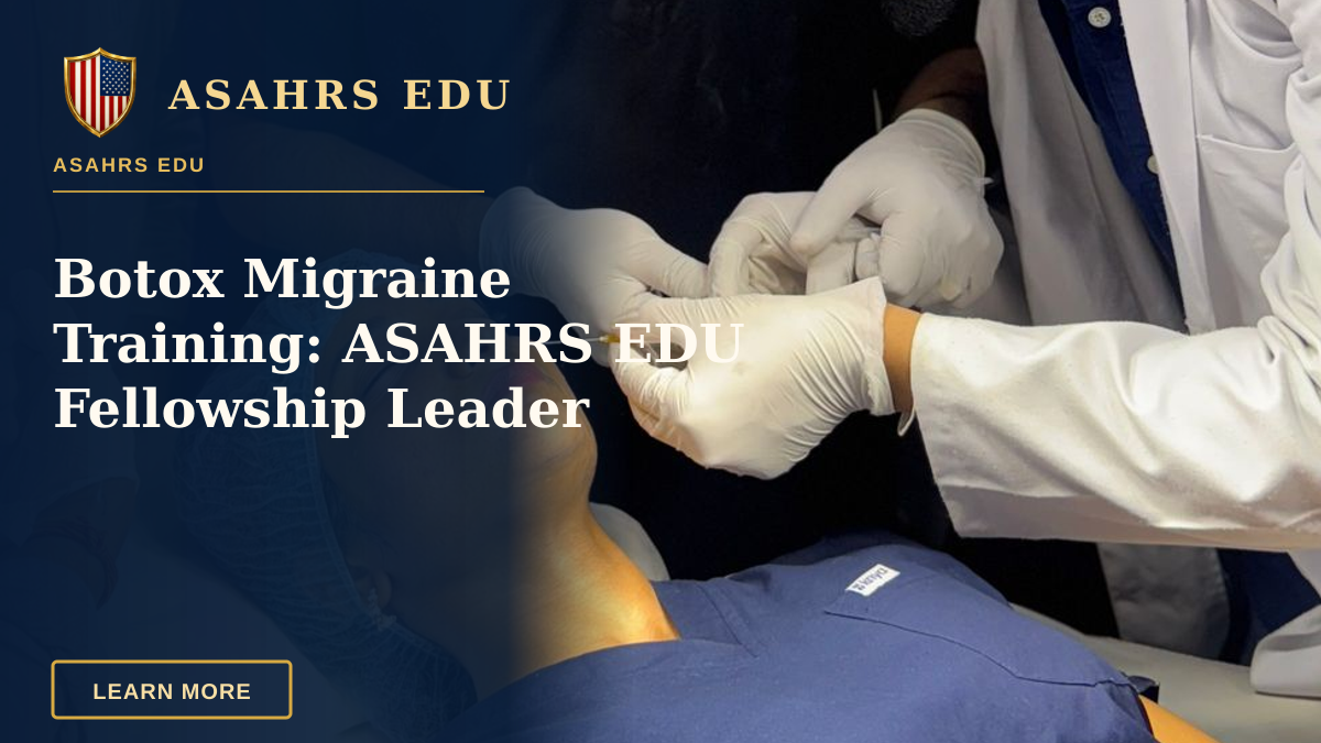 Botox Migraine Training: ASAHRS EDU Fellowship Leader — Medical professionals conducting an aesthetic procedure in a clinical setting.