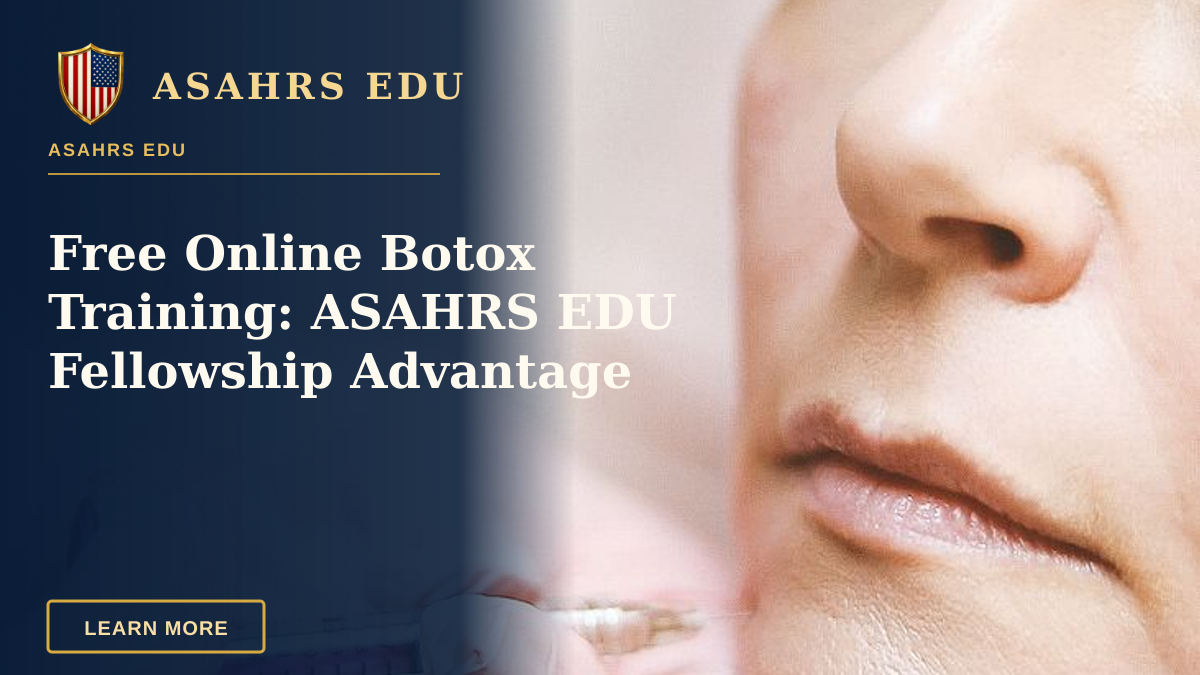 Free Online Botox Training: ASAHRS EDU Fellowship Advantage — Close-up of a woman receiving a dermal filler injection, highlighting modern beauty treatments.