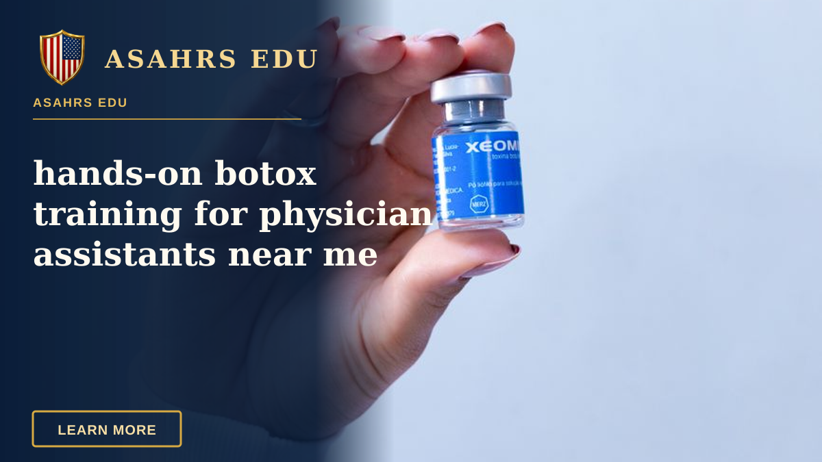 hands-on botox training for physician assistants near me — A woman's hand holding a small blue vial of cosmetic injectable product against a light background.